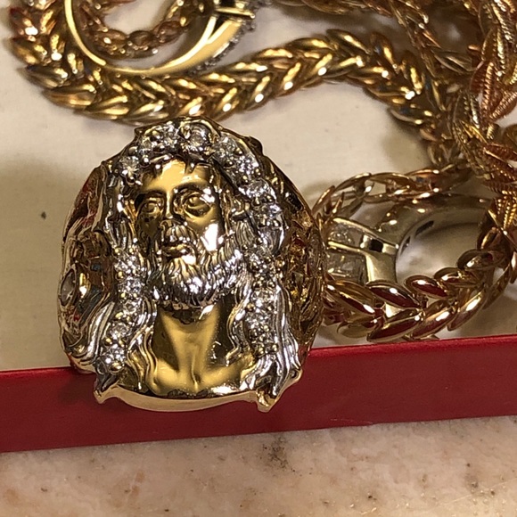 Natural pink sapphire & 14 white gold diamond rng - Picture 12 of 16